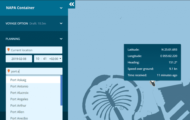 Port to port voyage planning. Optimized voyages.