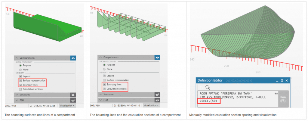 Compartment visualization in NAPA Designer