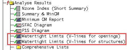 Watertight and weathertight limits in PROB Manager