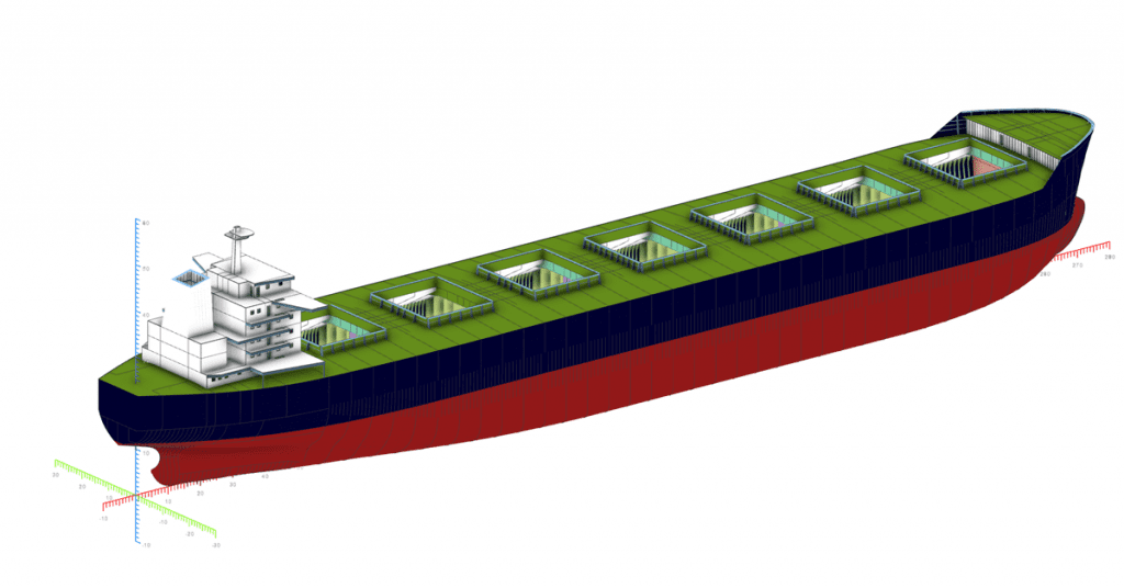 Bulk carrier model in NAPA Designer