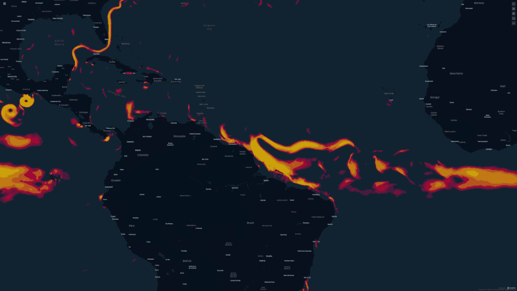 Sea currents north of Brazil