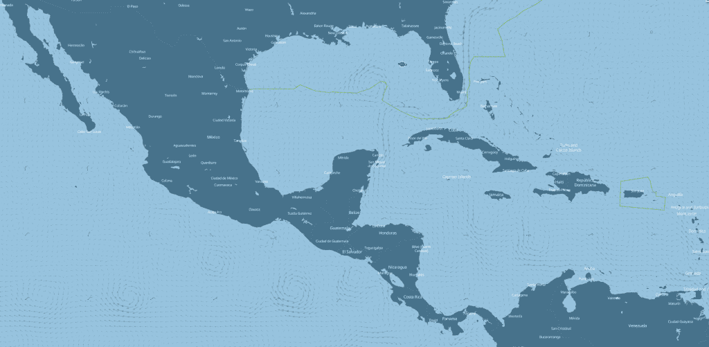 Cyclical currents in Central American seas