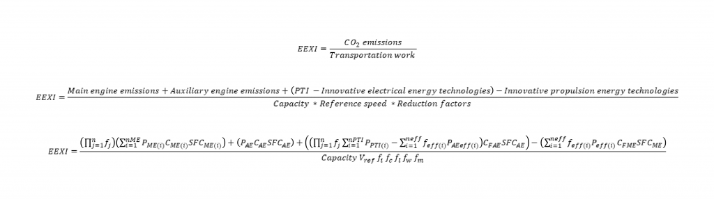 EEXI formula, CO2 emissions per transport work