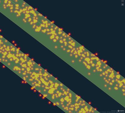 Typical corridor heatmap for grounding detection