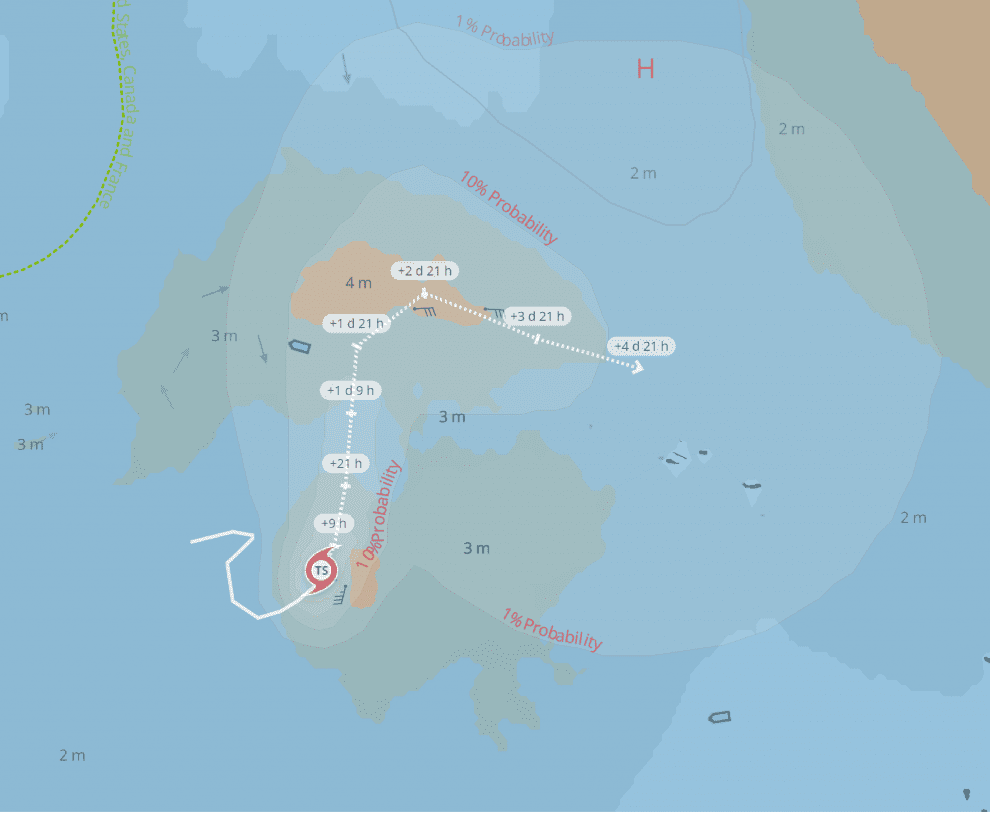 NAPA Fleet Intelligence's tropical storm visualization