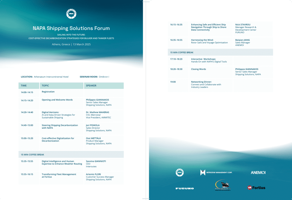 NAPA Shipping Solutions Forum 2025, Athens, Greece_Program_full