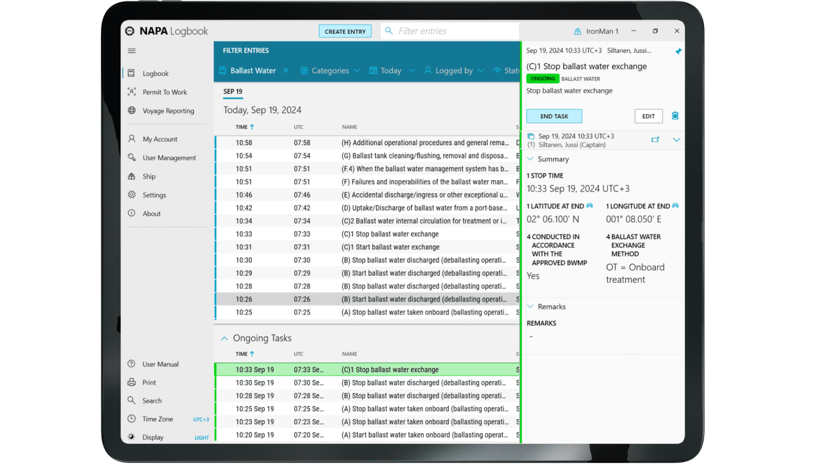 ballast water compliance record book