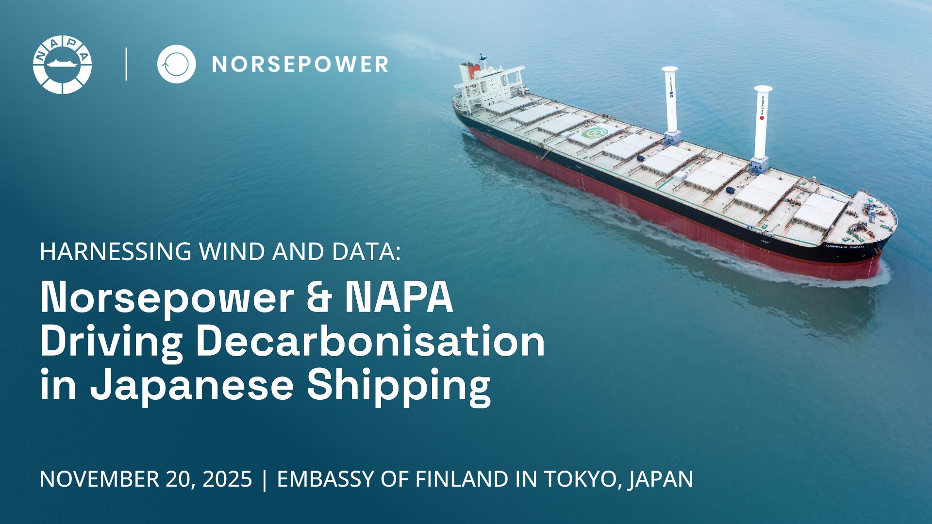 Norsepower & NAPA joint event - Driving Decarbonisation in Japanese Shipping. 20 Nov 2025, Embassy of Finland in Tokyo